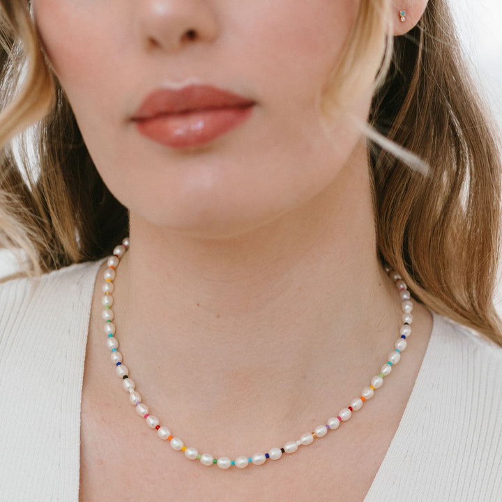 Rainbow Pearl Necklace