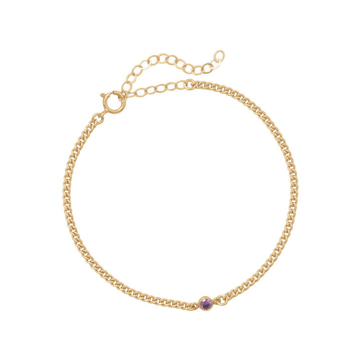 Dainty Sideways Birthstone Bracelet