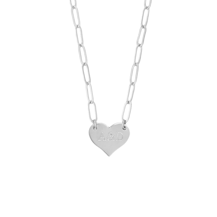 Heart Paperclip Initial Necklace