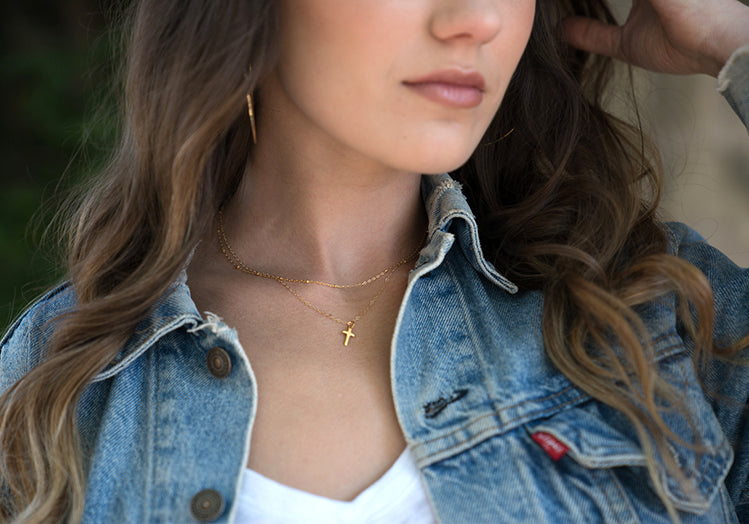 Tiny Gold Cross Necklace