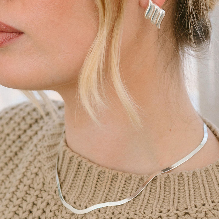 Vintage Wave Stud Earrings